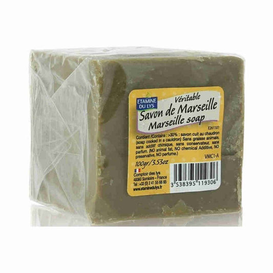 Oryginalne mydło marsylskie w kostce zielone Etamine du Lys Retro 100 g